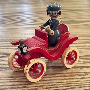 Vintage Kurt S.‎ Alder 1978 Wooden Antique Automobile with Guy